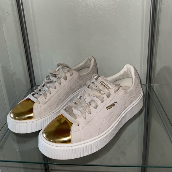 Puma Suede Platform Core Gold Toe - Picture 3 of 7